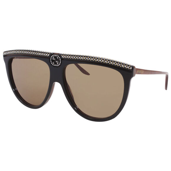 NWT Gucci GG0732S-005-61 005 Black/Brown 61mm Sunglasses